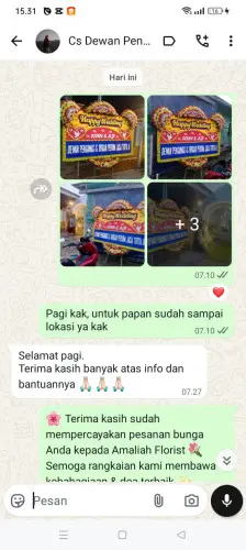 Testimonial Papan Bunga Pernikahan kabupaten malang