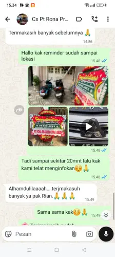 Testimonial Papan Bunga kabupaten malang